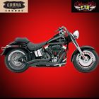 1800-1382 Cobra Usa Speedster Short Swept Black Exhaust For Softail Models