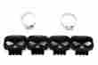 30-0467 V-twin Manufacturing 12 Black Skull Heat Shield Chopper Softail Dyna Heritage Touring 2-1 4 Pipes