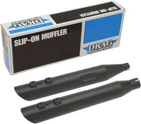 Drag Specialties Rqetc3cn8e Ds Steel Matte Black 3.5 Inch Slip On Muffler Set Harley Road Glide Cvo 18-19