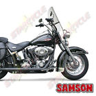 S3-400b Duals Harley Samson Pipes Softail Head 12-13 Crossover Black - True