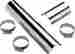 H-115 Samson Universal Heat Shield 10 Straight Chrome 2 Pipes Incl Mounting Clamps