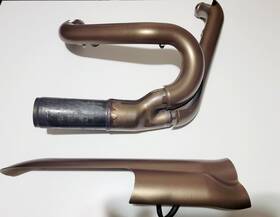 65600300 Harley-davidson 2019 Fxdr Exhaust Pipe Header Manifold And 3 Nice Shields