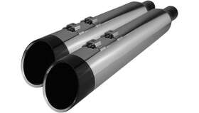 Khrome Werks 1801-1450 New Werkz 4.5 Inch Mufflers For Harley Touring - Chrome With Edge