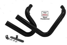 Mid Usa 90054 Black 2 1/4 Inch Top Fueler Drag Pipes Swept Exhaust For 86-06 Harley Softail