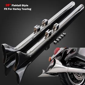 B320hl02oo01x Oumurs For 95-16 Harley Road King Electra Street Glide Fishtail Slipon Exhaust Pipe 39 Inch