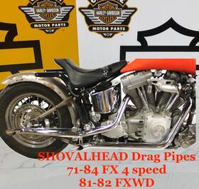 Paughco 730e2in40 1-3/4 Inch Exhaust Drag Pipes Harley Fx Shovelhead Fxwg Fxe Super Glide Low Rider