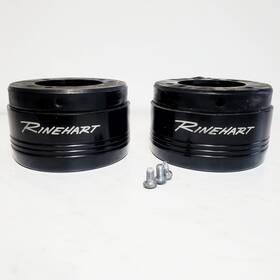 Rinehart 900-0156 X2 Black 4.5 Inch Motopro 45 Tradition End Caps Set -