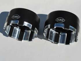 S&s 550-0567 S&s Power Vector Black Muffler End Caps For 4 Inch Mufflers Harley Davidson