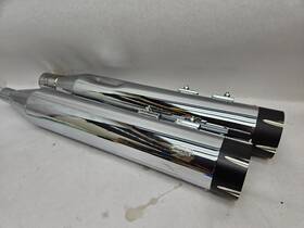 Shark Road Hdmf-459525cb Sharkroad Harley Touring M8 2017-2024 4.5 Inch Chrome Slip On Mufflers Scratched