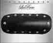 Slhs0306 La Rosa Design 6 Black Leather Universal Muffler Pipe Strap On Heat Protector Shield