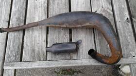 Suzuki 14330-41601-h01 1977-78 Rm125 Exhaust Pipe And Silencer Assy # Very Rare