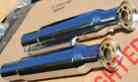 U-935 Glass 1-3 Shorty Packed Pipes Mufflers 4 Baffled Harley Exhaust Fits