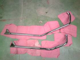 V-twin Manufacturing 29-0088 V-twin 70-84 Shovel Exhaust Header Upsweeps With 30 Inch Fishtail Ext. 30-0948