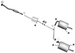 Exhaust System Resonator Dual Mufflers For Honda Accord 2006-2007 4DR Sedan 3.0. Fixed Price $567.00.