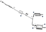 Exhaust System Resonator Dual Mufflers For Honda Accord 2006-2007 2DR Coupe 3.0. Fixed Price $611.00.