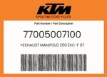 Ktm Genuine Exhaust Manifold 250 Exc-f 77005007100. Fixed Price $409.33.