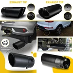 Black Stainless Steel Rear Single/dual Exhaust Pipe Tail Muffler Tips Round. Fixed Price $15.19.