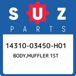 14310-03450-H01 Suzuki Body,muffler 1ST 1431003450H01, New Genuine Oem Part. Fixed Price $238.07.