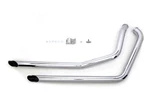 Exhaust Drag Pipe Set Chrome With Black Slash Tips For Harley-davidson. Fixed Price $195.99.