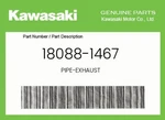 Kawasaki Genuine Pipe-exhaust 18088-1467. Fixed Price $259.24.