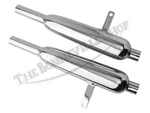 Triumph T120C TR6C Tt Hi-pipe Silencer Set 1964-66 Pn# 70-4132 70-4176. Fixed Price $773.70.