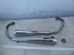1981 Yamaha XS400 Y20912) Chrome Exhaust Headers Mufflers Pipes Set. Fixed Price $201.25.
