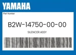 Yamaha Genuine Silencer Assy B2W-14750-00-00. Fixed Price $744.99.