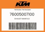 Ktm Genuine Exhaust Manifold - 76005007100. Fixed Price $443.46.