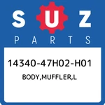 14340-47H02-H01 Suzuki Body,muffler,l 1434047H02H01, New Genuine Oem Part. Fixed Price $3053.02.