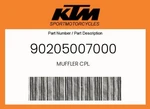 Ktm Genuine Muffler Cpl. - 90205007000. Fixed Price $118.18.