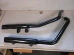 Nos Mac 3/4" Dual Exhaust Mufflered Black Slash Cut Pipes Fxst 952-0414. Fixed Price $199.99.
