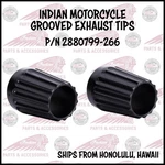 Indian Oem Chief/chieftain Grooved Exhaust Tips, Mt Black P/n 2880799-266 **. Fixed Price $349.99.