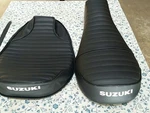 Suzuki RV90 RV125 1972 To 1977 Seat Cover With Strap White Logo (S25). Fixed Price $41.95.
