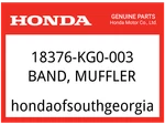 Honda Oem Part 18376-KG0-003 Band, Muffler. Fixed Price $19.19.