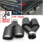 For Akrapovic Real Carbon Fiber ID:2.5" OD:3.5" Exhaust Tip Dual Pipes End. Fixed Price $161.69.