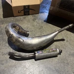 1999 Yamaha YZ125 Pro Circuit Platinum Exhaust Pipe Expansion & Silencer. Fixed Price $160.00.