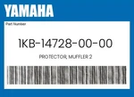 Yamaha Genuine Protector, Muffler 1KB-14728-00-00. Fixed Price $39.85.