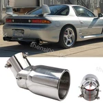 Silver 1.5-2.1" Rear Exhaust Pipe Tail Muffler Pairs For Mitsubishi Twin Turbo. Fixed Price $54.14.