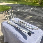 69-76 Honda CB750 Sohc 4 Into 2 Exhaust System Headers Mufflers W/spigots Clamps. Fixed Price $899.00.