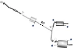 Exhaust System Resonator Dual Mufflers For 2006-2007 Honda Accord 4DR Sedan 3.0L. Fixed Price $532.00.