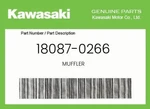 Kawasaki Genuine Muffler 18087-0266. Fixed Price $258.98.