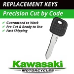 Kawasaki Motorcycle Keys Replacement Cut Code B141411-B144444. Fixed Price $11.99.