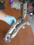 Center Exhaust Mid Pipe Dented Ducati 07 (1198 848 1098S1198S 08 11). Fixed Price $65.00.