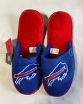 Pair Of Buffalo Bills Logo Exclusive Mesh Slide Slippers On House Shoes. Fixed Price $17.95.