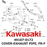 Kawasaki Genuine 2009-2016 Vn 1700 Cover-exhaust Pipe, Fr-f 49107-0172. Fixed Price $294.99.