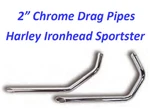 2" Exhaust Drag Pipes Harley Sportster Ironhead Xl 883 900 1000 1957-1985. Fixed Price $99.95.