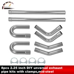 8PCS 2.25" Diy Universal Mild Steel Custom Mandrel Exhaust Pipe Bend Kit W/clamp. Fixed Price $129.00.