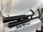 Harley Stock Black Blunt Cut M8 Softail Drilled Shield Exhaust Pipes Mufflers. Fixed Price $256.50.