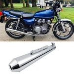 Motorcycle Chrome Exhaust Muffler 1.5"-2" Inlet For Kawasaki KZ650 KZ550 KZ400. Fixed Price $55.23.