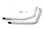 Exhaust Drag Pipe Set Chrome With Black Slash Tips Fits Harley Davidson V-twin. Fixed Price $218.36.